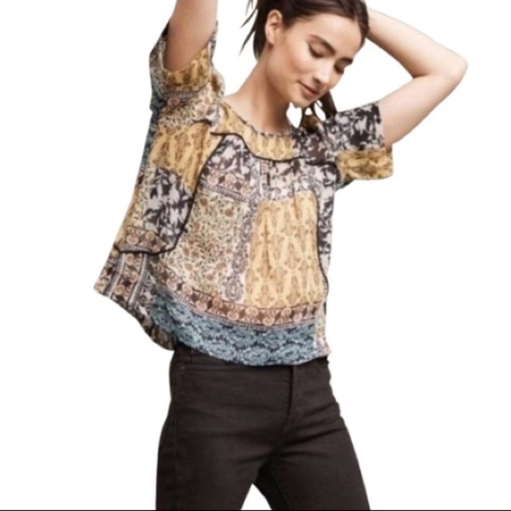 Anthropologie Patchwork Weston Blouse